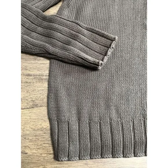 Ralph Lauren‎ Polo Jeans Co Cotton Chunky-Knit 1/4 Zip Sweater Size Medium VTG - Picture 2 of 7